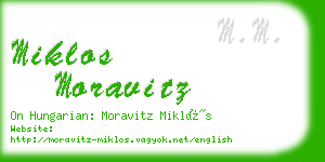 miklos moravitz business card